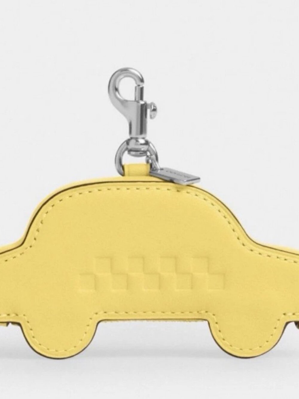 Coach Yellow Leather Taxi Bag Charm With Zip Closure NWT